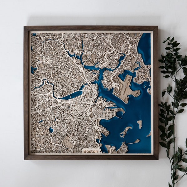 Hölzerne Karte von jeder Stadt in der Welt | Einzigartiges personalisiertes Geschenk für Housewarming 5. Jahrestag Geburtstag Hochzeit | Holz und Epoxidharz