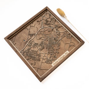 Carte de l'université d'État | Bois et époxy