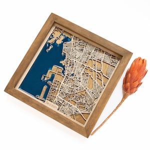 Jeddah Karte | Holz und Epoxydharz