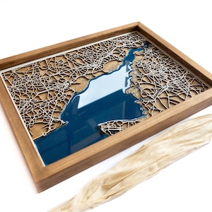 Carte de la baie du Delaware | Bois et époxy