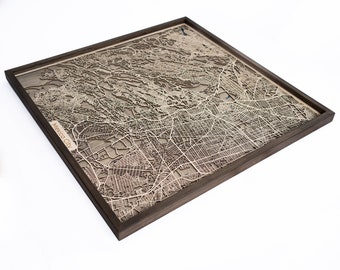 Mexico City Map | Wood and Epoxy