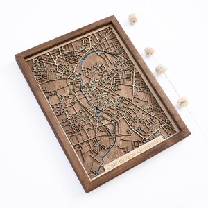 Carte de l'Université de Cambridge | Bois et époxy