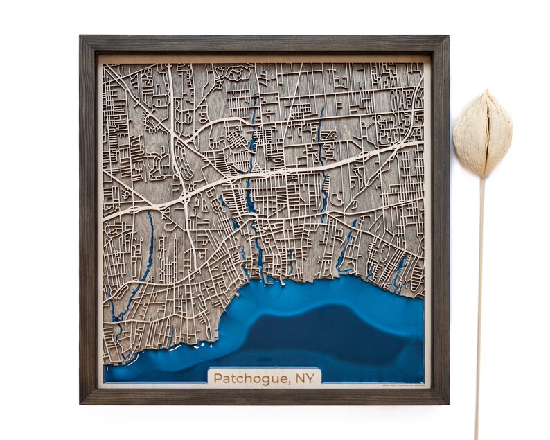 Patchogue Map Wood And Epoxy Etsy Il N9rp 