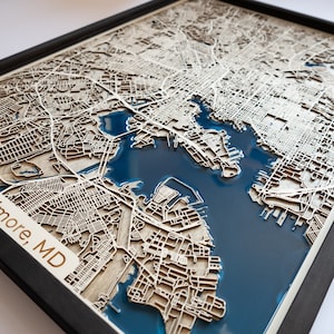 Baltimore Holz Karte | Holz und Epoxydharz