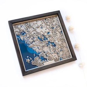 Muskoka Map | Wood and Epoxy