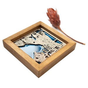 Mappa in legno di Seattle / Legno e resina epossidica