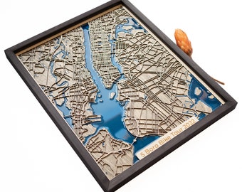 Marathon Gift | Wood and Epoxy Map