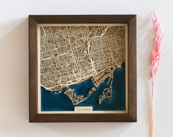 Wallart | Any City Wood Map | Wood and Epoxy