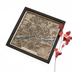 Mapa de Frankfurt / Madera y epoxi