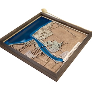 Georgetown Karte | Holz und Epoxydharz