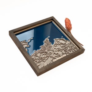 Saint Paul's Bay Karte | Holz und Epoxydharz