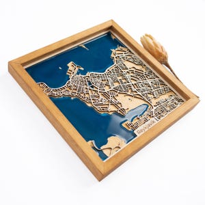Reykyavik : carte | Bois et époxy