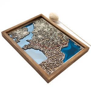 Kaart van Frankrijk | Hout en epoxy