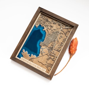 Carmel-by-the-Sea Karte | Holz und Epoxydharz