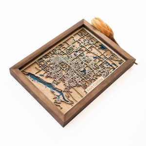 Mapa de Fort Collins / Madera y epoxi