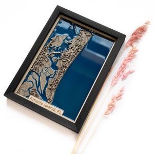 Amelia Island Karte | Holz und Epoxydharz