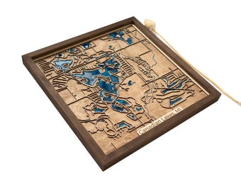 Canadian Lakes Map | Wood and Epoxy