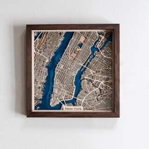 New York Wood Map Wood and Epoxy image 2