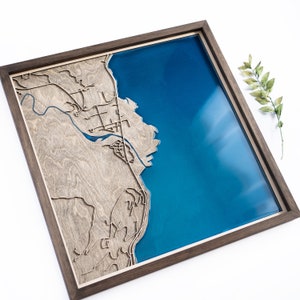 Mapa de Brinnon / Madera y epoxi