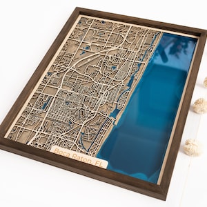 Boca Raton : carte | Bois et époxy