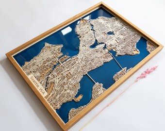 Seattle Wood Map | Wood and Epoxy Resin