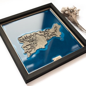 Capri Map | Wood and Epoxy