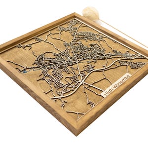 High Wycombe Map | Wood and Epoxy