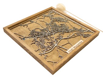 High Wycombe Map | Wood and Epoxy