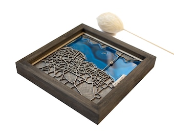 Maracaibo Map | Wood and Epoxy