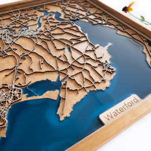 Waterford Map | Wood and Epoxy