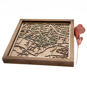 Mapa de la Universidad de Duke / Madera y epoxi