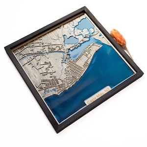Mappa di Cape May / Legno ed epossidica