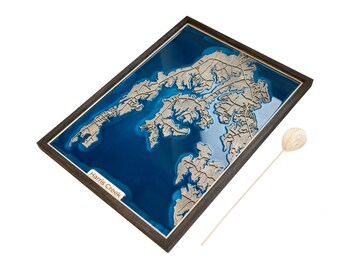 Harris Creek Map | Wood and Epoxy