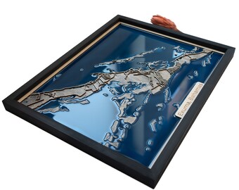 Mapa de Exuma / Madera y epoxi