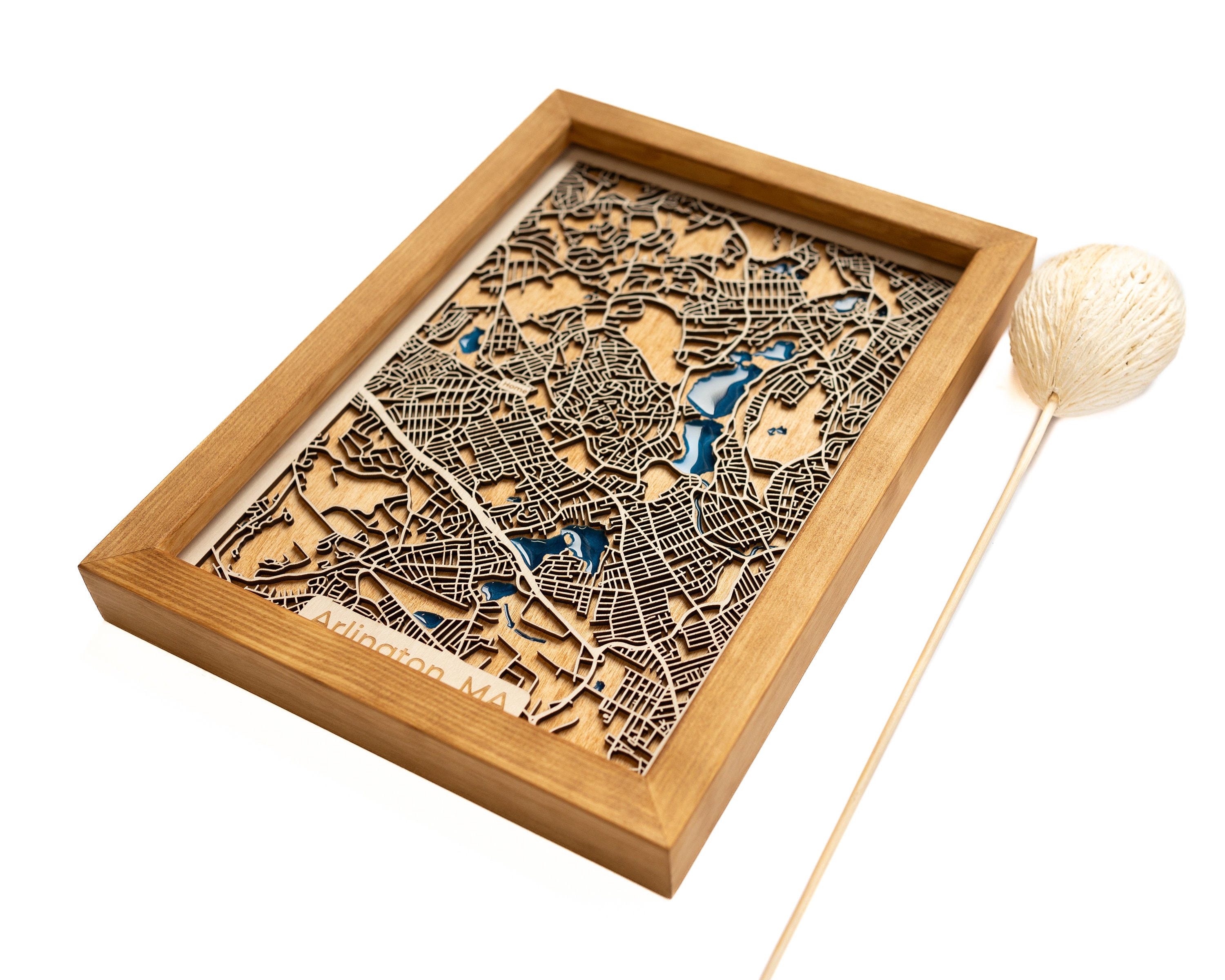 Arlington Map | Wood and Epoxy