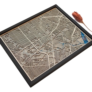 Dearborn Map | Wood and Epoxy