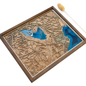 Mapa de Kristianstad / Madera y epoxi