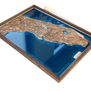 Carte de la Floride | Bois et époxy