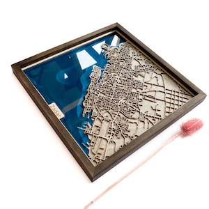 Mappa in legno di Zara / Legno e resina epossidica