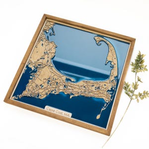 Cape Cod Karte | Holz und Epoxydharz