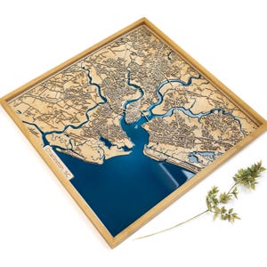 Charleston Landkarte | Holz und Epoxydharz