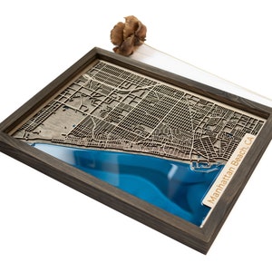 Mapa de Manhattan Beach / Madera y epoxi