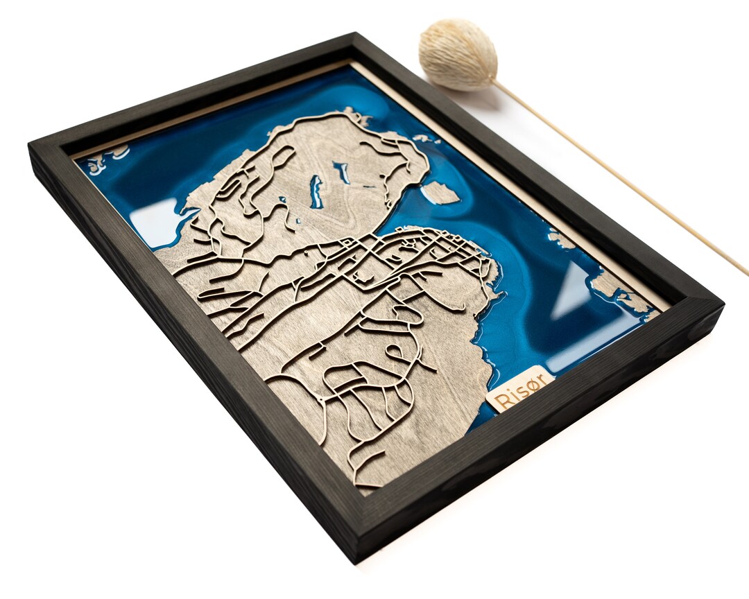 Risør Map | Wood and Epoxy - Etsy