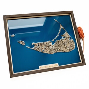 Nantucket : carte | Bois et époxy