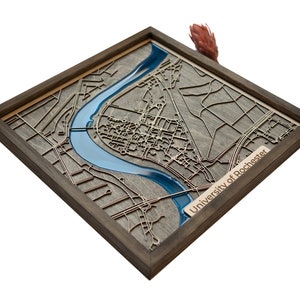 University of Rochester Map | Wood and Epoxy