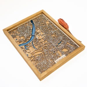 Mapa de Calcuta / Madera y epoxi