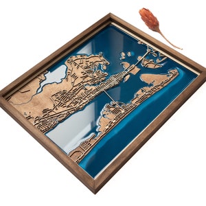 Atlantic Beach Map | Wood and Epoxy