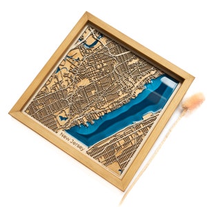 Mapa de Cliffside Park / Madera y epoxi