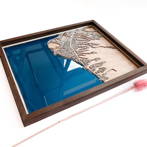 Waialae Kahala Map | Wood and Epoxy