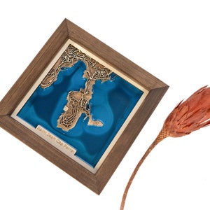 Mapa de Saint-Jean-Cap-Ferrat / Madera y Epoxi